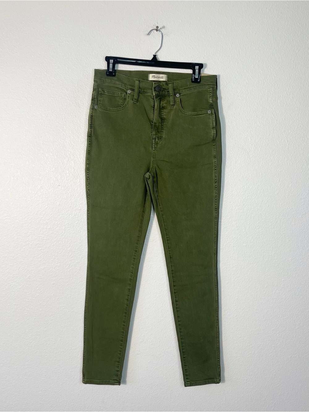New Madewell 10” High-Rise Skinny Leg Women’s Jeans Plam Green Stretch Size 28